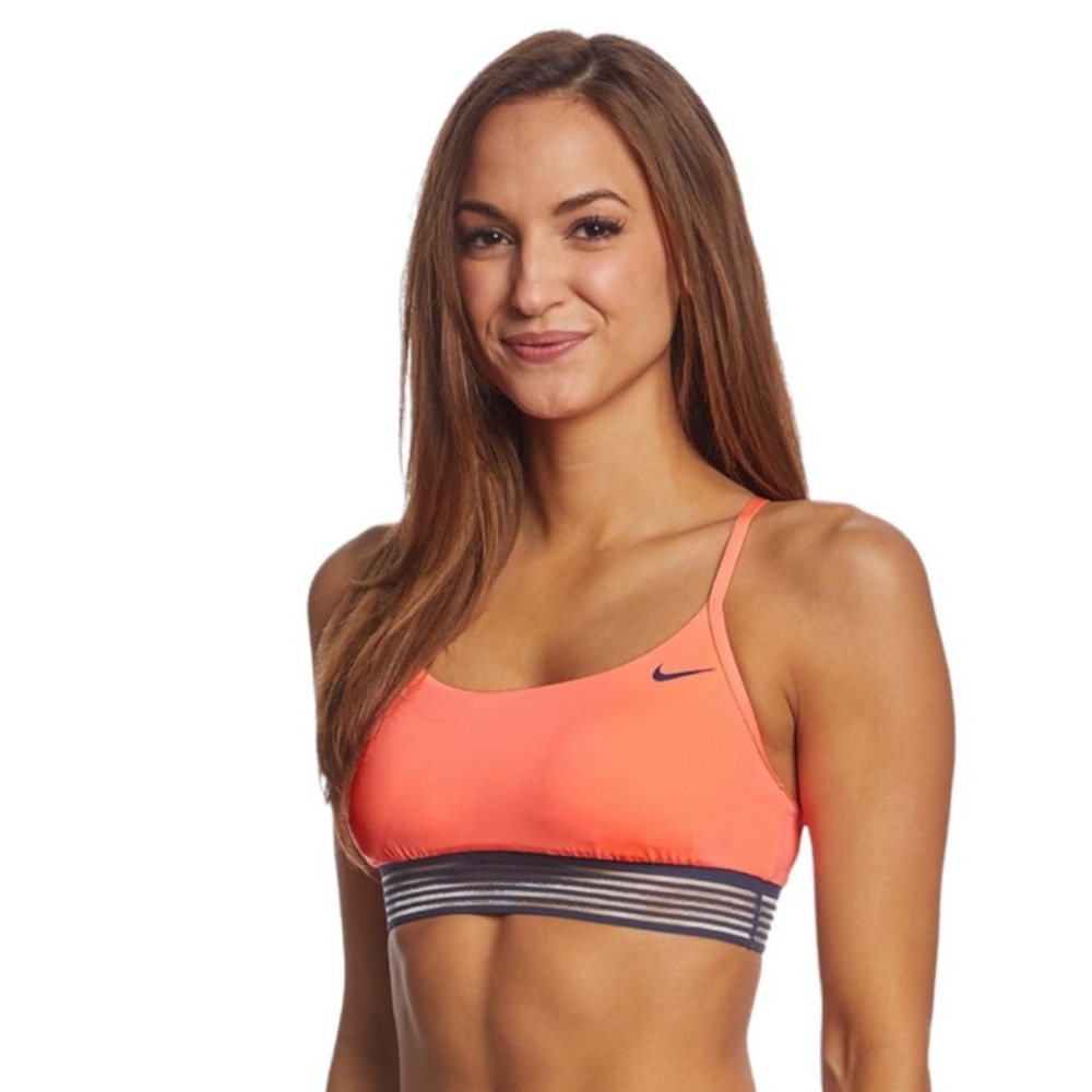 NWT Nike Adjustable Cross Back Crimson Pulse Sport Bikini Top.